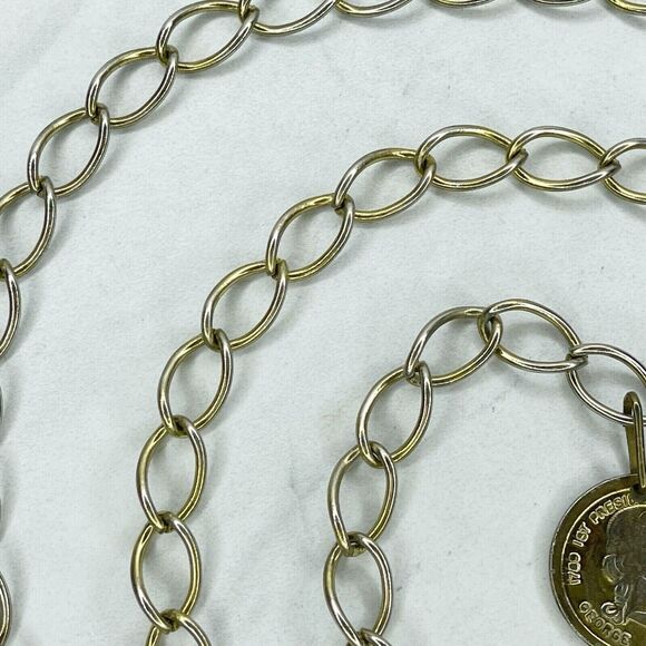 Gold Tone George Washington Coin Chain Link Belt Small (S) ✨ - Picture 7 of 12